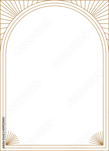 Art deco frame. Vintage linear border. Retro design template for wedding invitations, menus, leaflets and greeting cards.