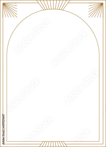 Art deco frame. Vintage linear border. Retro design template for wedding invitations, menus, leaflets and greeting cards.