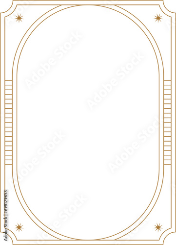Art deco frame. Vintage linear border. Retro design template for wedding invitations, menus, leaflets and greeting cards.