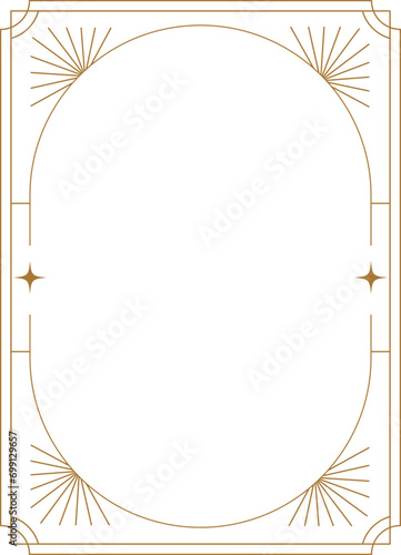 Art deco frame. Vintage linear border. Retro design template for wedding invitations, menus, leaflets and greeting cards.