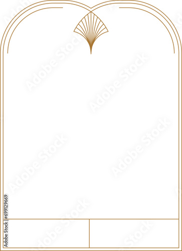 Art deco frame. Vintage linear border. Retro design template for wedding invitations, menus, leaflets and greeting cards.