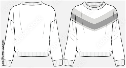 JUMPERS WEATER WITH CHEVRON DETAIL DESIGNED FOR TEEN GIRLS AND KID GIRLS IN VECTOR ILLUSTRATION FILE