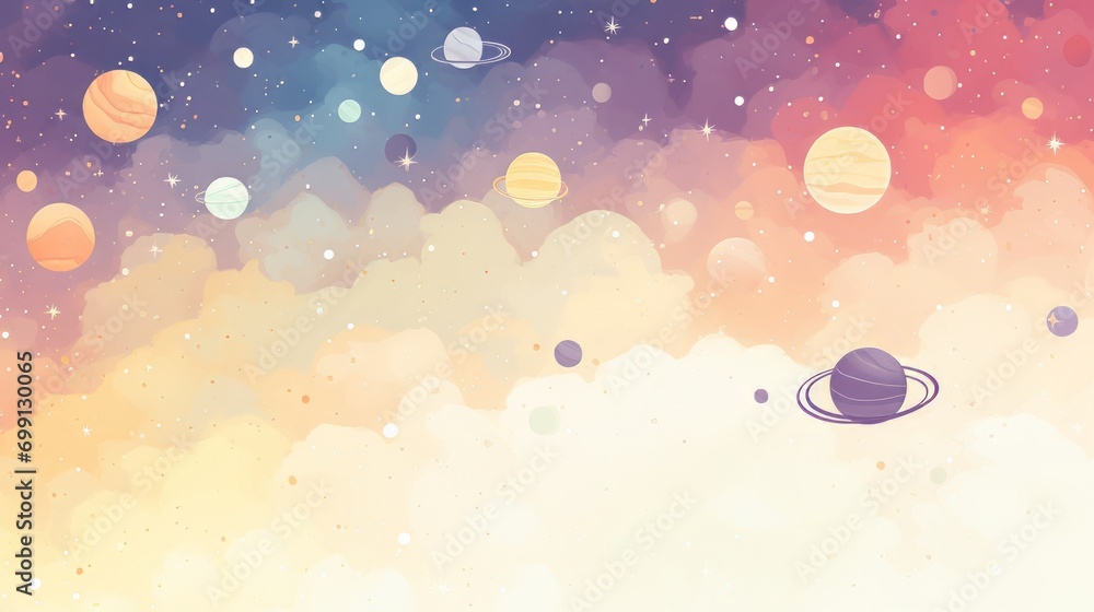 An abstract celestial background filled with celestial bodies An abstract celestial background filled with celestial bodies