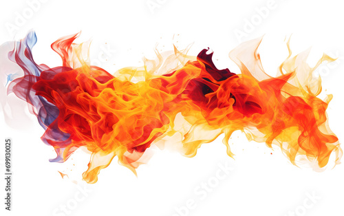 Blazing Orange and Red Flames Vivid Representation Isolated on Transparent Background PNG.