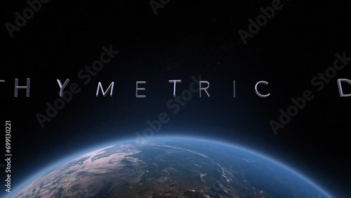 Bathymetric data 3D title animation on the planet Earth background photo