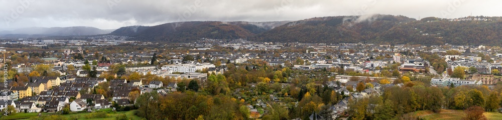 Panoramic photo of the city Trier in Germany in the fall