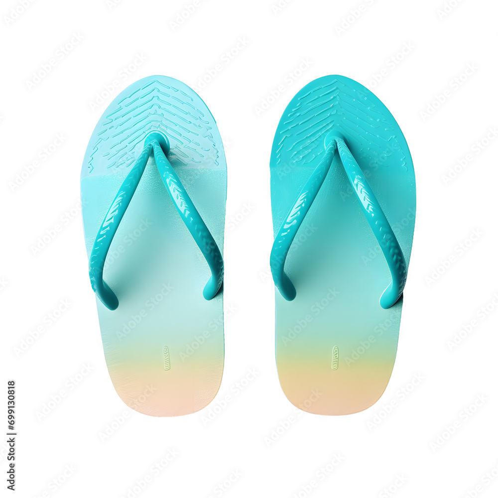 Colored beach flip flops without background Colored beach flip flops without background
