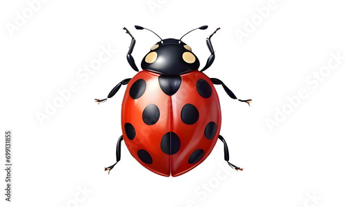  red ladybug isolated on transparent or white background, Top view, png © mostafa