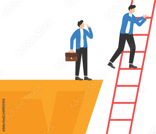 The business unethical competition. Concept business competitive vector illustration, Colleagues Betraying, Flat business cartoon style

