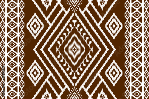 Ethnic Figure aztec embroidery style. Geometric ikat oriental traditional art pattern.Design for ethnic background,wallpaper,fashion,clothing,wrapping,fabric,element,sarong,graphic,vector illustration