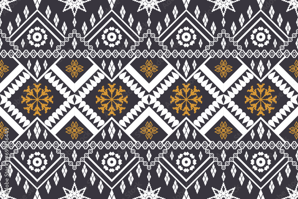Ethnic Figure aztec embroidery style. Geometric ikat oriental traditional art pattern.Design for ethnic background,wallpaper,fashion,clothing,wrapping,fabric,element,sarong,graphic,vector illustration Ethnic Figure aztec embroidery style. Geometric ikat oriental traditional art pattern.Design for ethnic background,wallpaper,fashion,clothing,wrapping,fabric,element,sarong,graphic,vector illustration