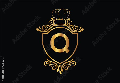 Kitchen chef had with latter Q illustrator icon