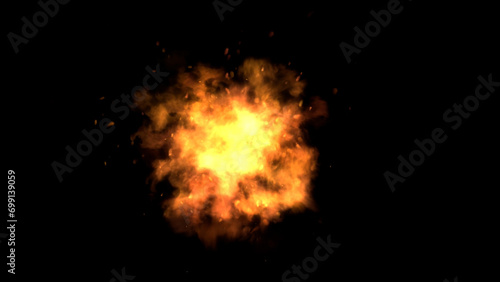 explosion on black