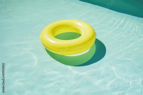 yellow lifebuoy in the pool