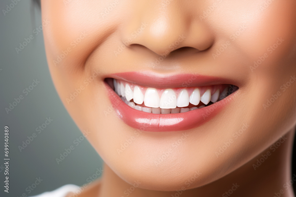 Charming healthy smile of an Asian woman Charming healthy smile of an Asian woman