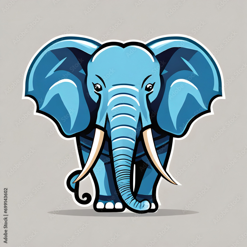 flat elephant blue logo icon isolated on white background flat elephant blue logo icon isolated on white background