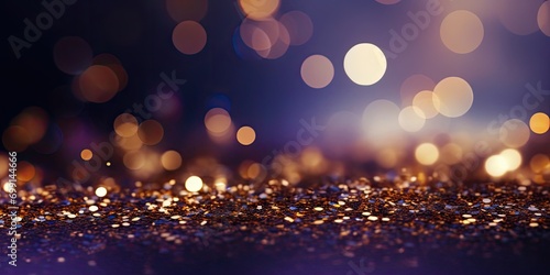 Purple Gold Sparkling New Years Festive Background Generative AI