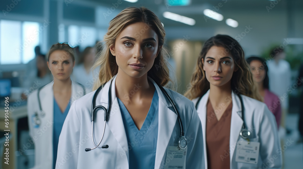 Close-up of Female Doctors standing at the hospital Close-up of Female Doctors standing at the hospital