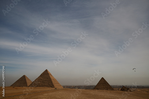 Panoramic view of the Giza Pyramids