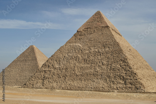 Khafre and Khufu's Pyramids in Giza photo