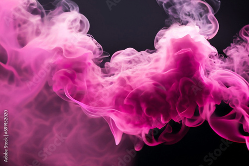 Forma abstrata e fluida de fumaça cor-de-rosa muito densa. photo