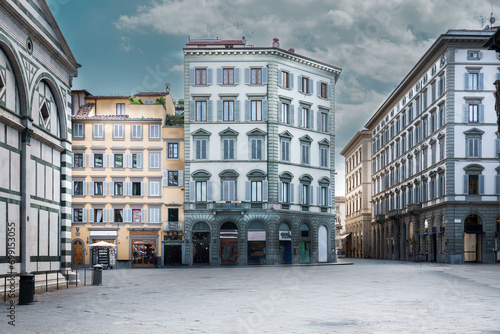 The historic center of an Italian city. Mediterranean architecture. Tourist destination. Florence.