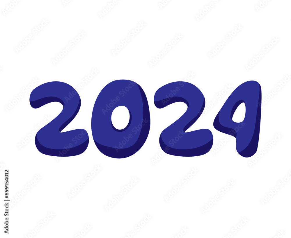 Happy New Year 2024 Abstract Blue Graphic Design Vector Logo Symbol Illustration Happy New Year 2024 Abstract Blue Graphic Design Vector Logo Symbol Illustration