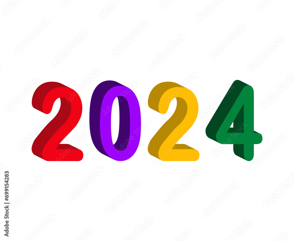 Happy New Year 2024 Abstract Multicolor Graphic Design Vector Logo Symbol Illustration Happy New Year 2024 Abstract Multicolor Graphic Design Vector Logo Symbol Illustration