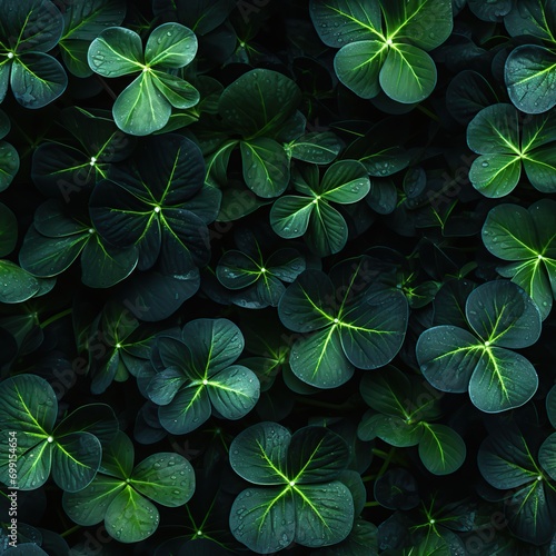 Close up of clover background, seamless pattern.