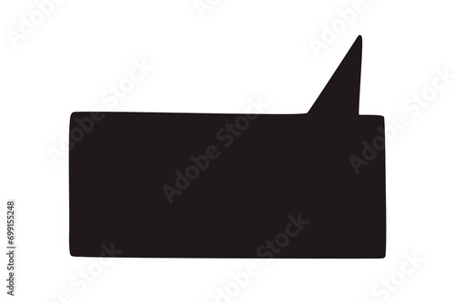 Speech bubble drawn in flat art style. Icon png clipart isolated on transparent background