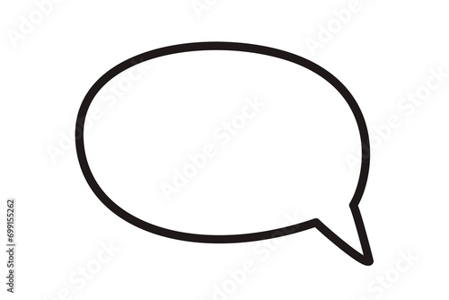 Speech bubble drawn with thin line. Line art icon png clipart isolated on transparent background photo
