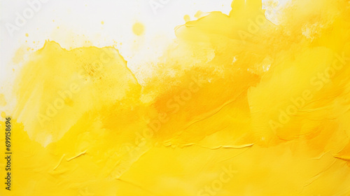 An abstract painting in white and yellow colors