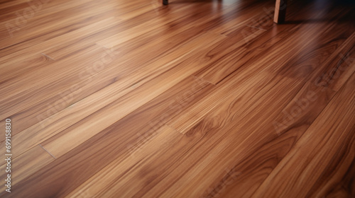 Laminate floor in a room top view