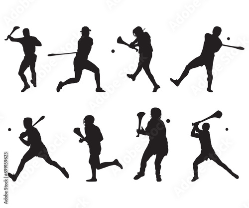 Hurling Vector, Hurling Silhouette, Hurling graphic silhouette, hurling bat, sports camogie, Irish sport Gaelic silhouette