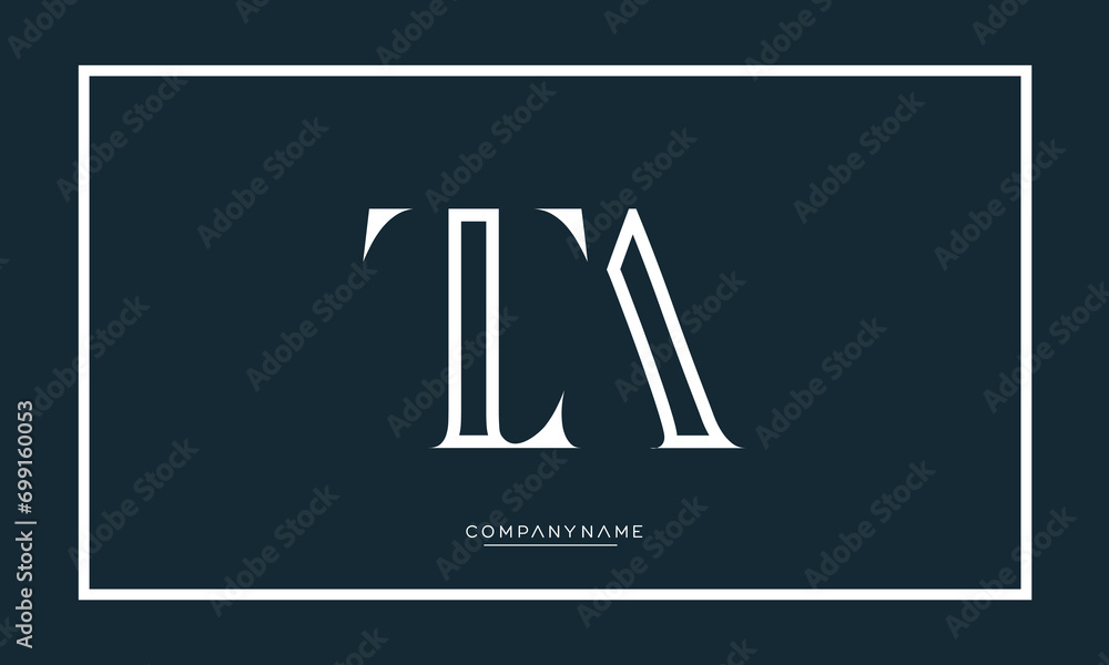 Alphabet letters TA or AT logo monogram

