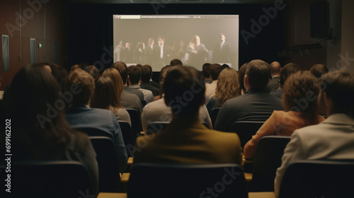 Wallpaper Mural Audience in a conference room or seminar meeting showing a presentation video Torontodigital.ca