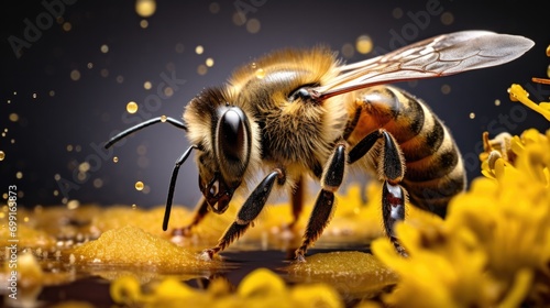 bee covered in pesticide residue, representing the impact on pollinators generative ai © Kelly