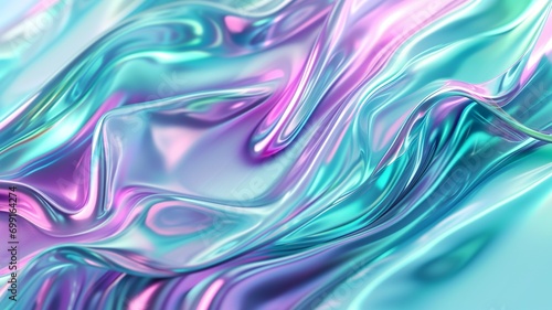 Futuristic Neon Wallpaper: Light Turquoise and Purple Waves