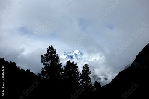 clouds in the mountains