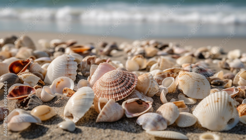 Nature beauty in summer close up of coastline, water, and animal generated by AI Nature beauty in summer close up of coastline, water, and animal generated by AI