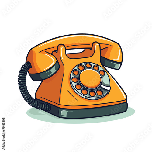 Old retro rotary dial telephone icon. Vintage phone isolated. Vector illustration