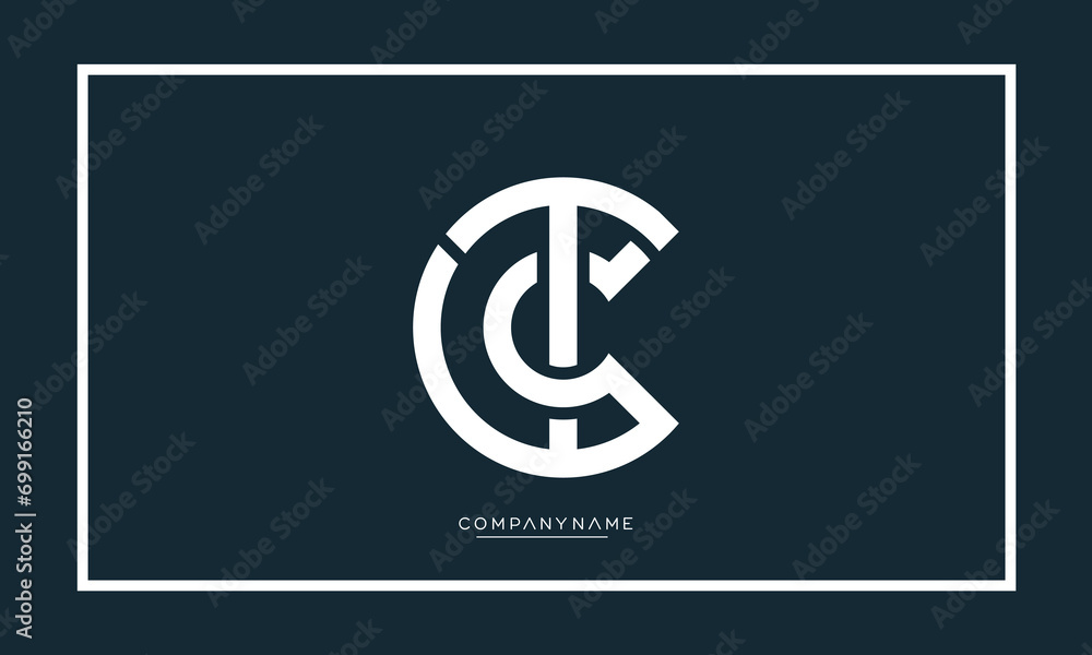 Alphabet letters icon logo TC or CT Alphabet letters icon logo TC or CT