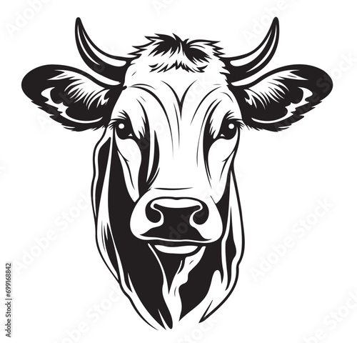 Cow farm animal sketch hand drawn Vector