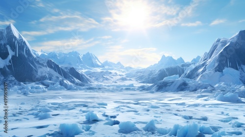 Wallpaper Mural melting glacier, symbolizing the consequences of global warming generative ai Torontodigital.ca