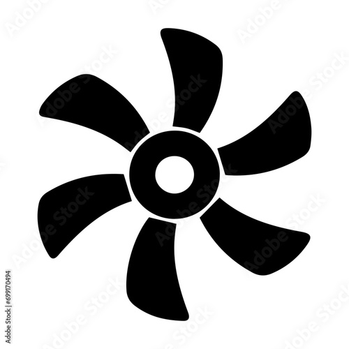 Black on white fan flat icon