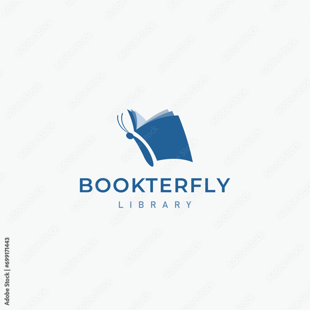 Butterfly and book logo design