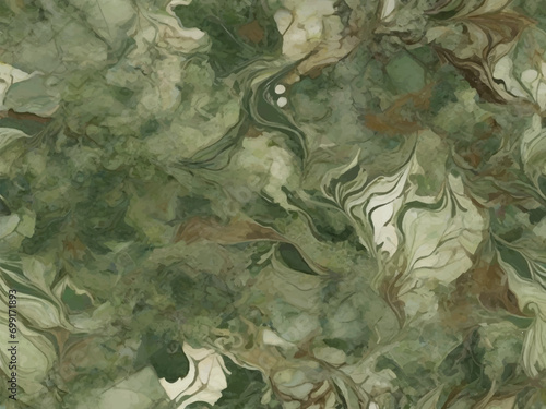 Enchanting Nature's Veins: Mystical Moss-Covered Green Marble