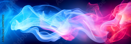 Abstract neon background with smoke, wave wallpaper.