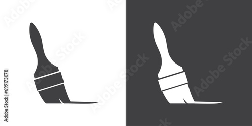 Paint brushes drawing tool icon. Flat icon of paintbrush vector illustration.