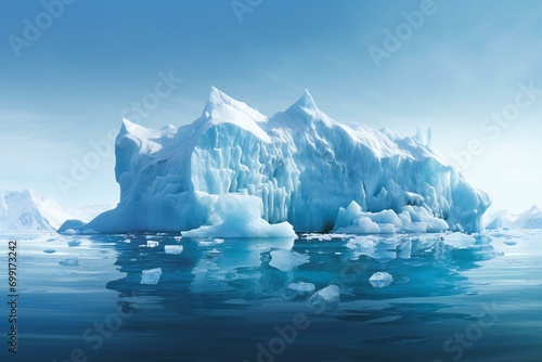 Iceberg on the water, Global warming concept